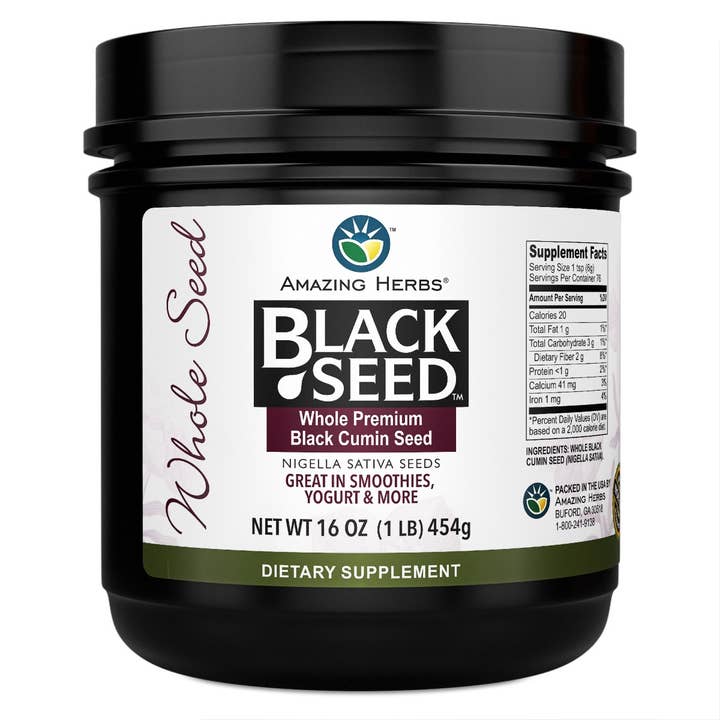86116 - Black Seed Whole Seed - Jar 16oz for wholesale by Amazing Herbs