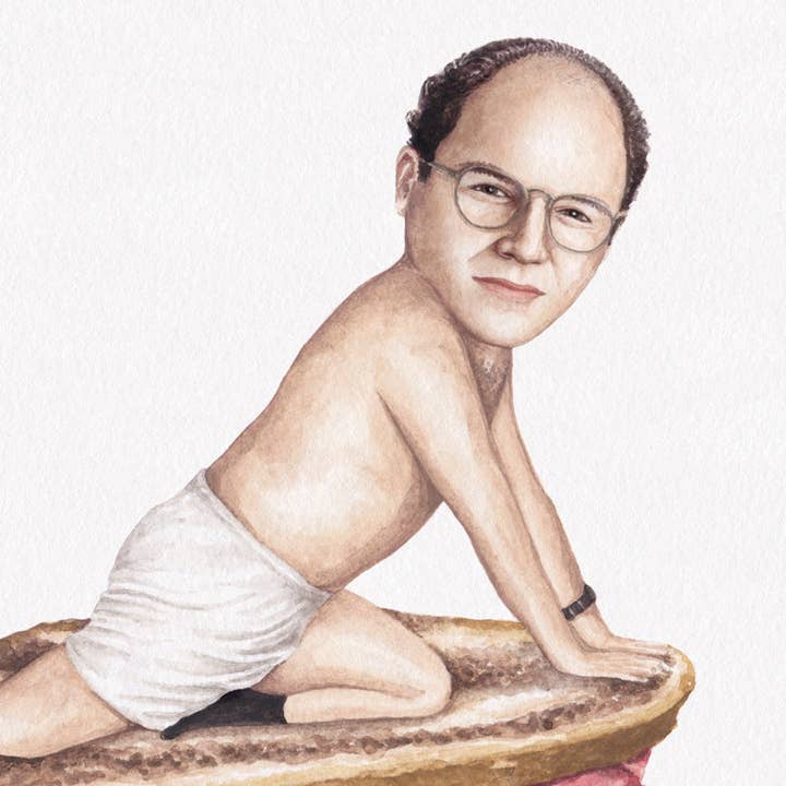 Celebs on Sandwiches - Wholesale Art Print - George Costanza - Watercolor Print1