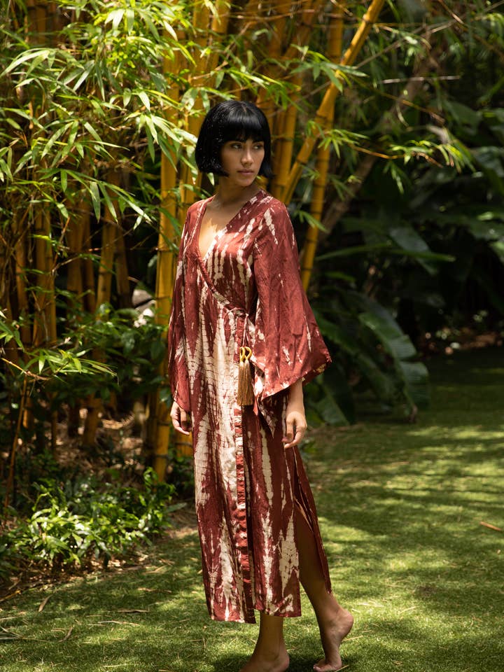 Mandarin Kimono - Terracotta for wholesale by Naylila