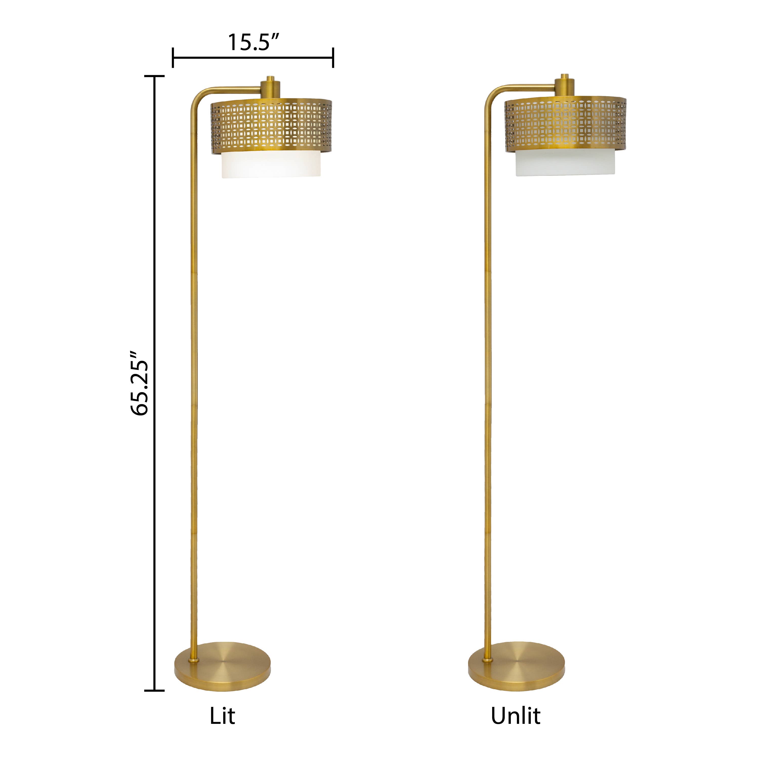 River of Goods - Wholesale Floor Lamp - 65.25"H Xander Gold & White Drum Shade Floor Lamp2