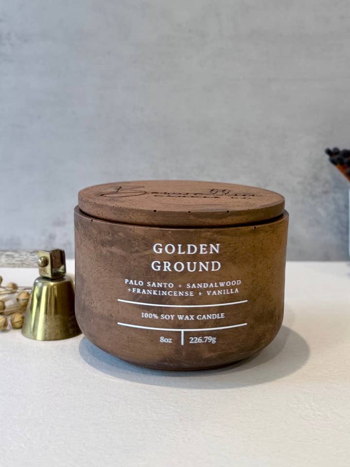 Golden Ground - "Figlio di Dio" (8oz) per la vendita all'ingrosso da parte di Boswellia Candle Co.