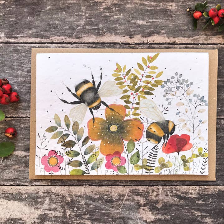 Erika's Whimsical Art – wholesale Birthday card – Plantable Seed Paper Birthday Card, Blank Inside2