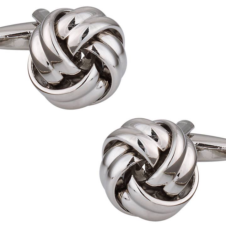 Classic Men's Silver Knot Cufflinks for wholesale by Cuff-Daddy