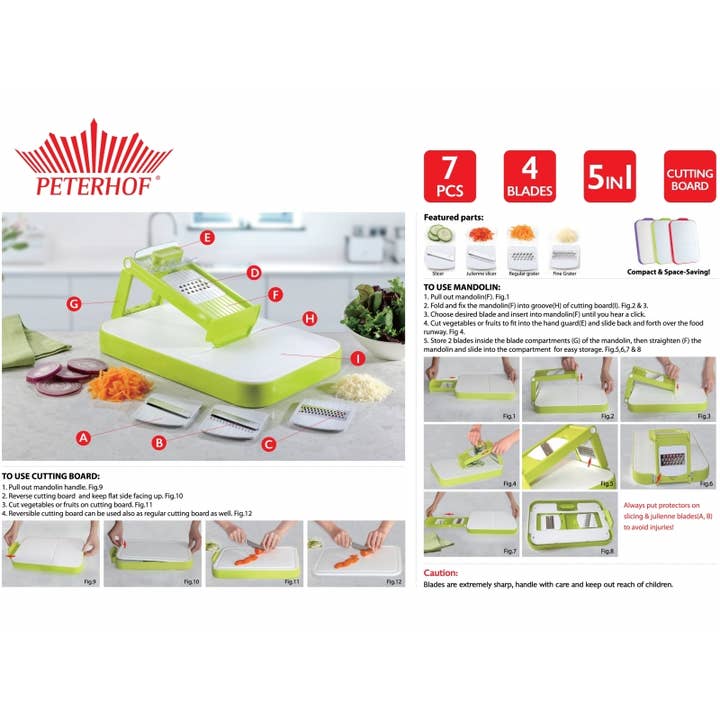 Above Edge - Wholesale Kitchen Tool/Gadget - Mandoline Slicer with cutting board2