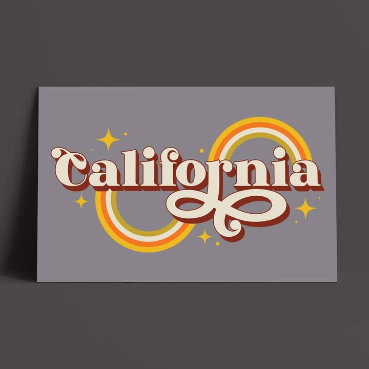 Pôster Groovy California Grey por atacado de State Bliss