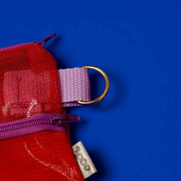 Pikto3000 - Wholesale Wallet - Women's - Midi JAY - Two pockets mesh wallet - Red & Purple1