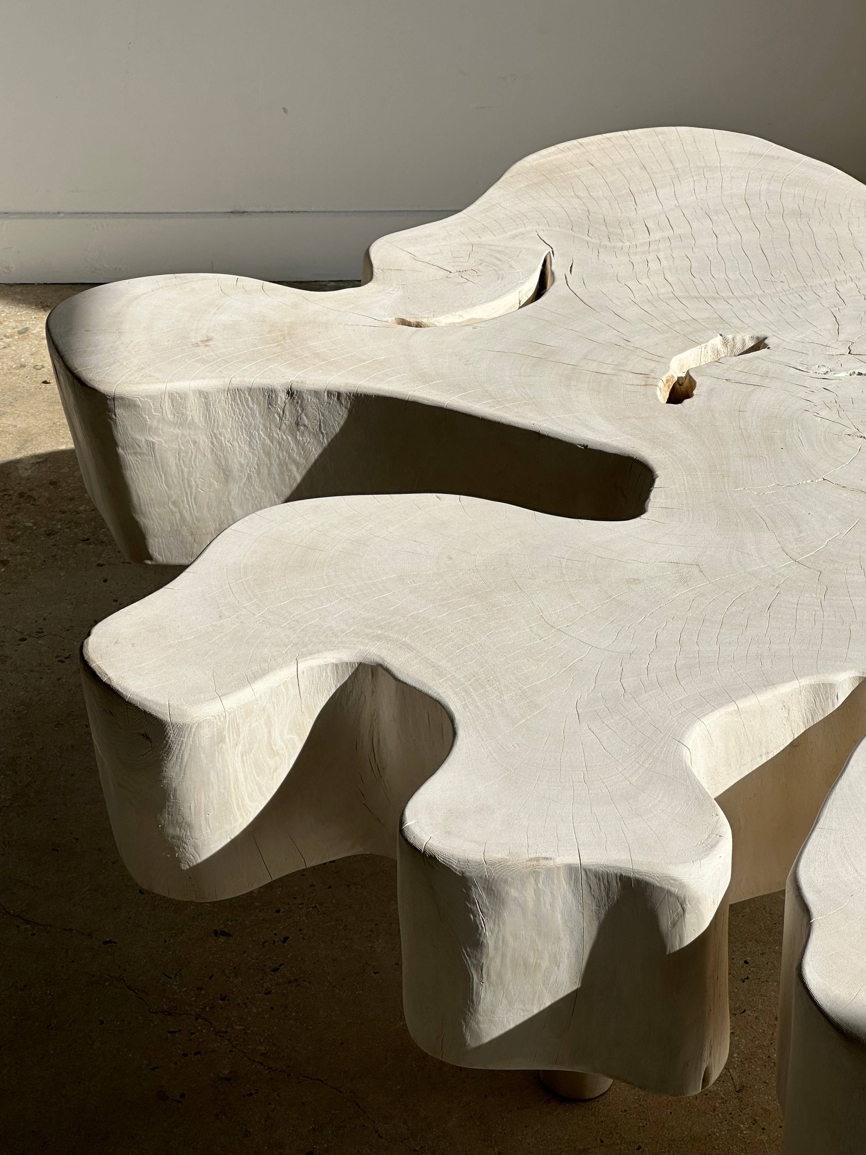 Office Objets - Wholesale Coffee Table - Very large coffee table in bleached mango wood with organic top D:140cm1