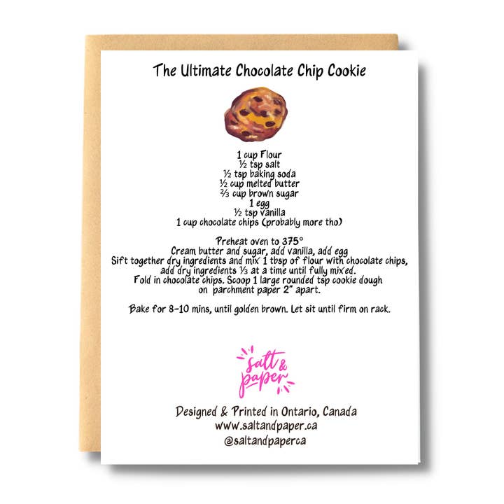 Salt & Paper - Wholesale Graduation Card - You're One Smart Cookie Recipe Card1