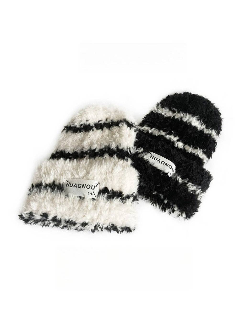 Funkyrel® Atzbranding Limited - Vente Bonnet – femme - Haila - Bonnet d'hiver épais en tricot pelucheux12