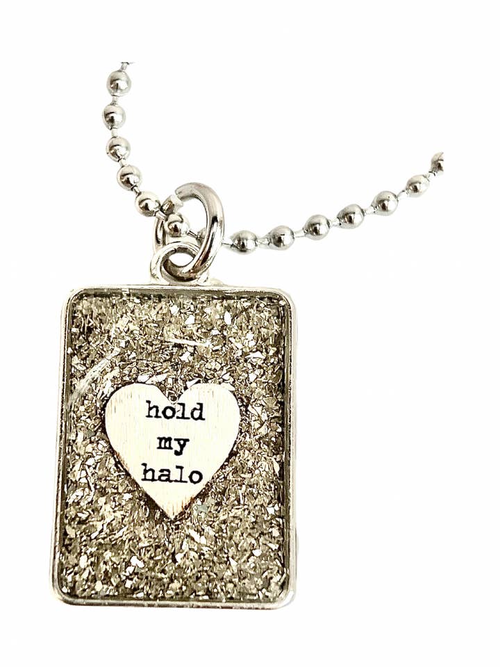 Hold min Halo glas Glitter vedhæng Country musik halskæde for engroshandel hos UnfiniSHEd