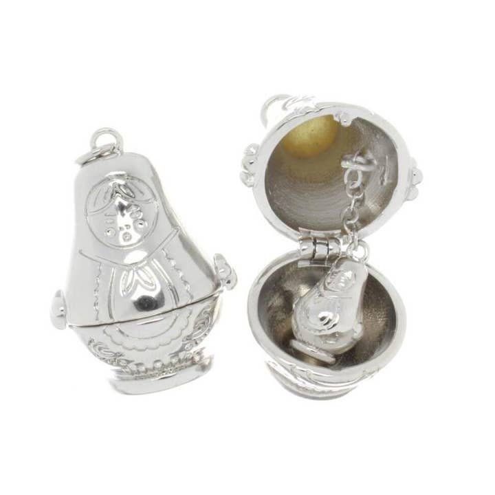 Jewel Pledge - Wholesale Individual Charm/Pendant - Gold Or Silver Matryoshka Nesting Doll Charm CPG-CPS26882