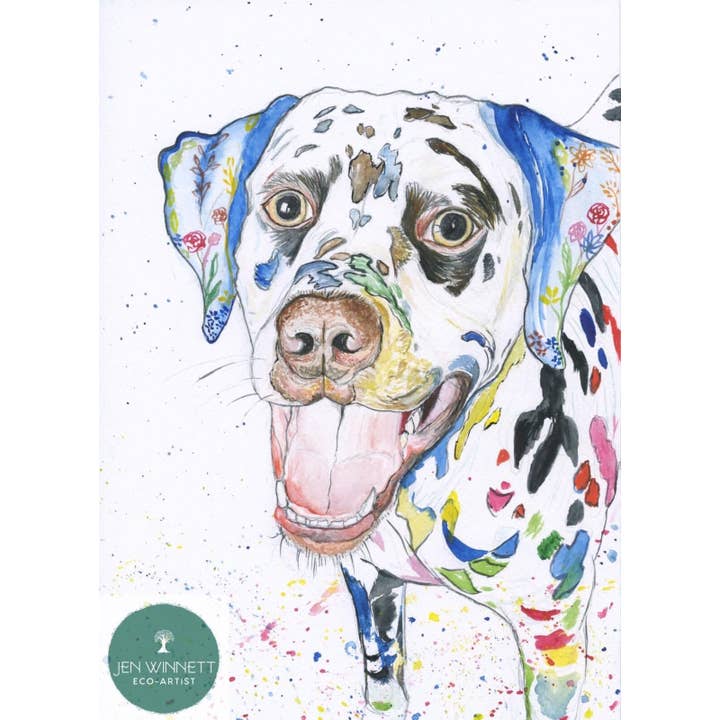 Dalmation | Stampa artistica firmata | Animale | Opera d'arte | Casa | Cane per la vendita all'ingrosso da parte di Jen Winnett Eco Artist