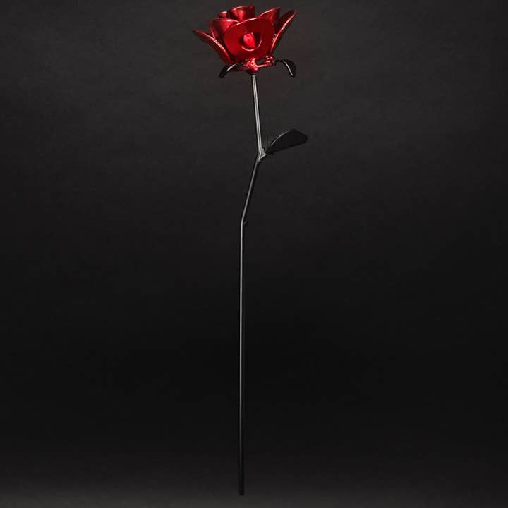 Metal Relic - Wholesale Artificial Flowers - Red and Black Single Immortal Rose Individually Packed6