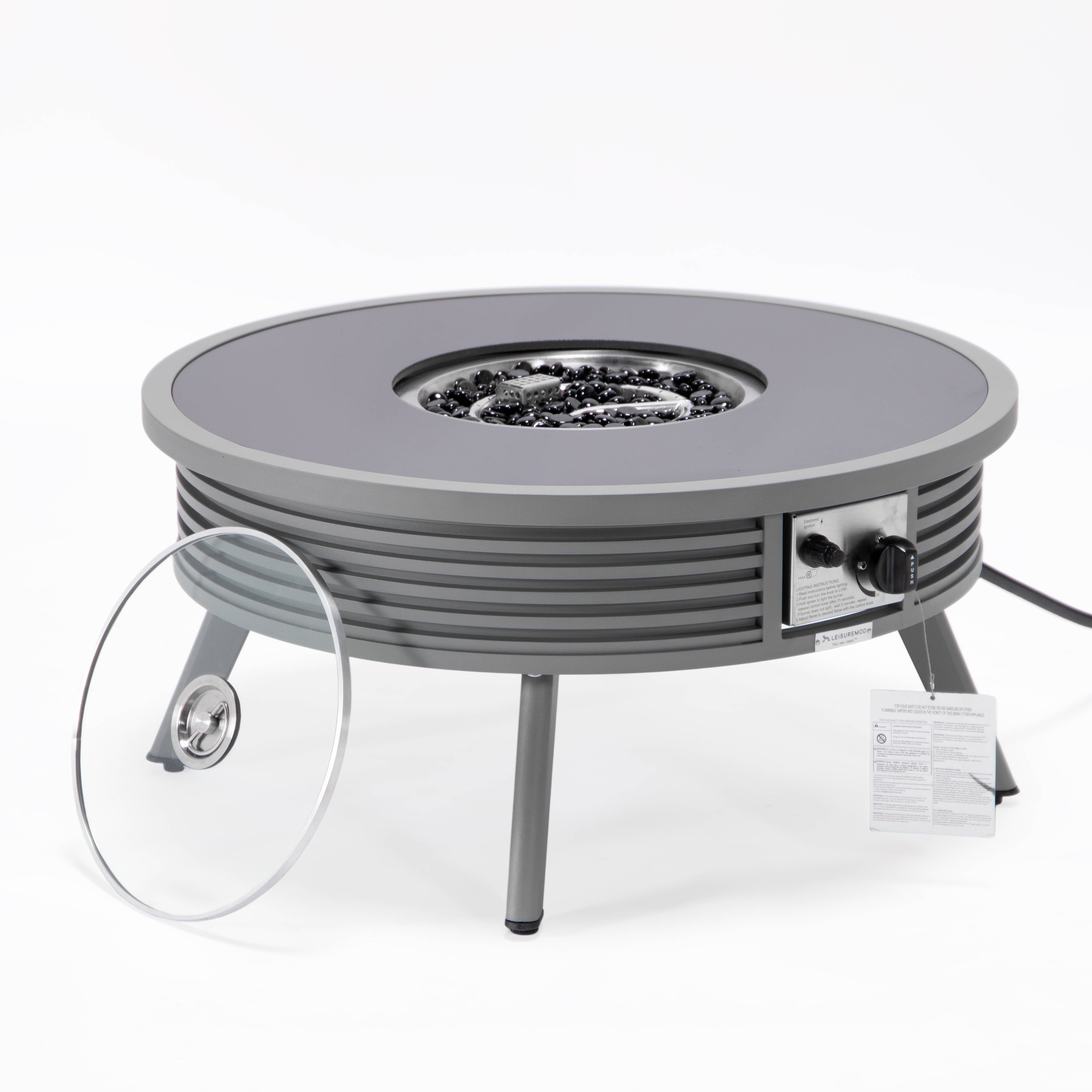 LeisureMod - Wholesale Fire Pit - Walbrooke Aluminum Propane Round Outdoor Fire Pit Table18