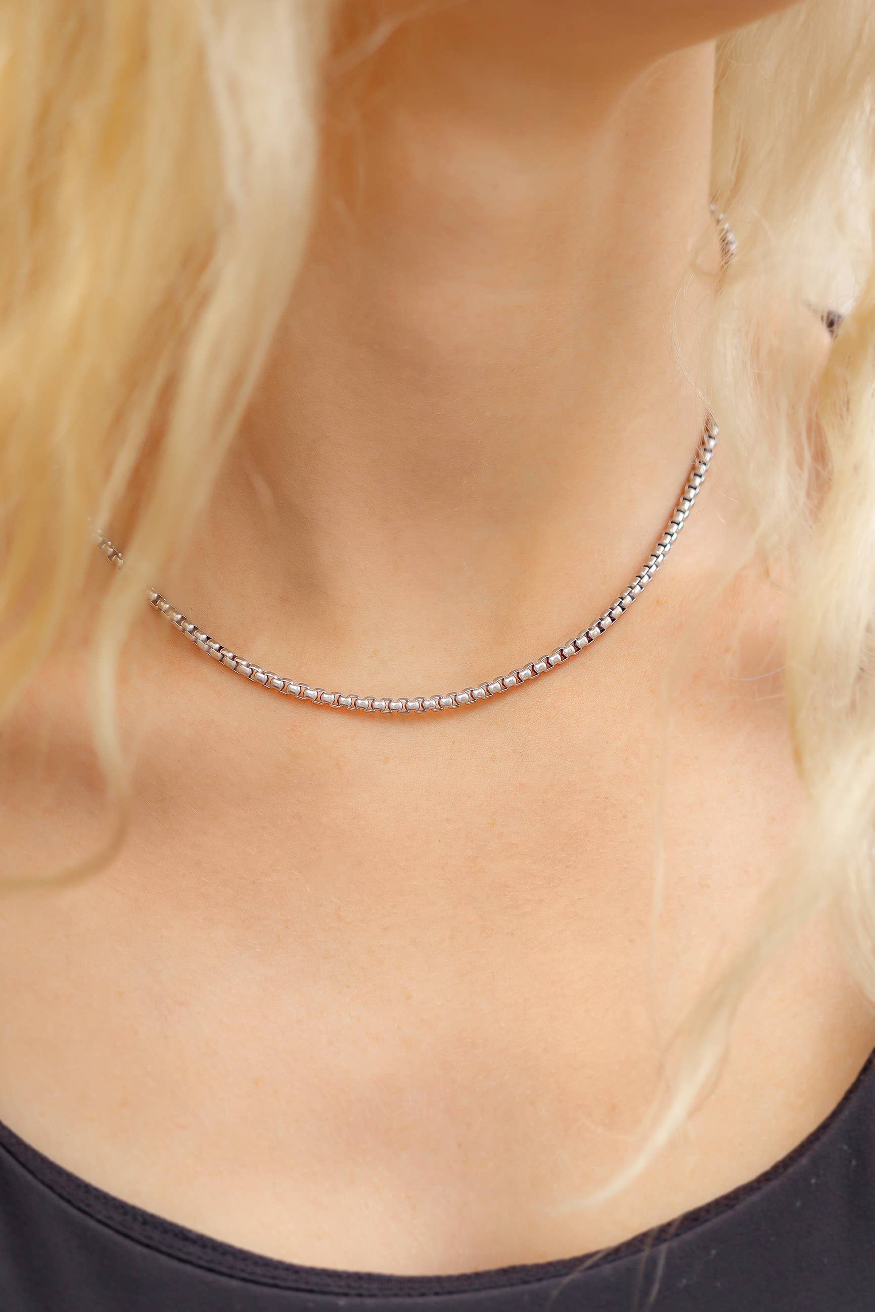 WJW - Vendita all'ingrosso Collane a catena e maglie - Catena a scatola arrotondata in acciaio inossidabile3