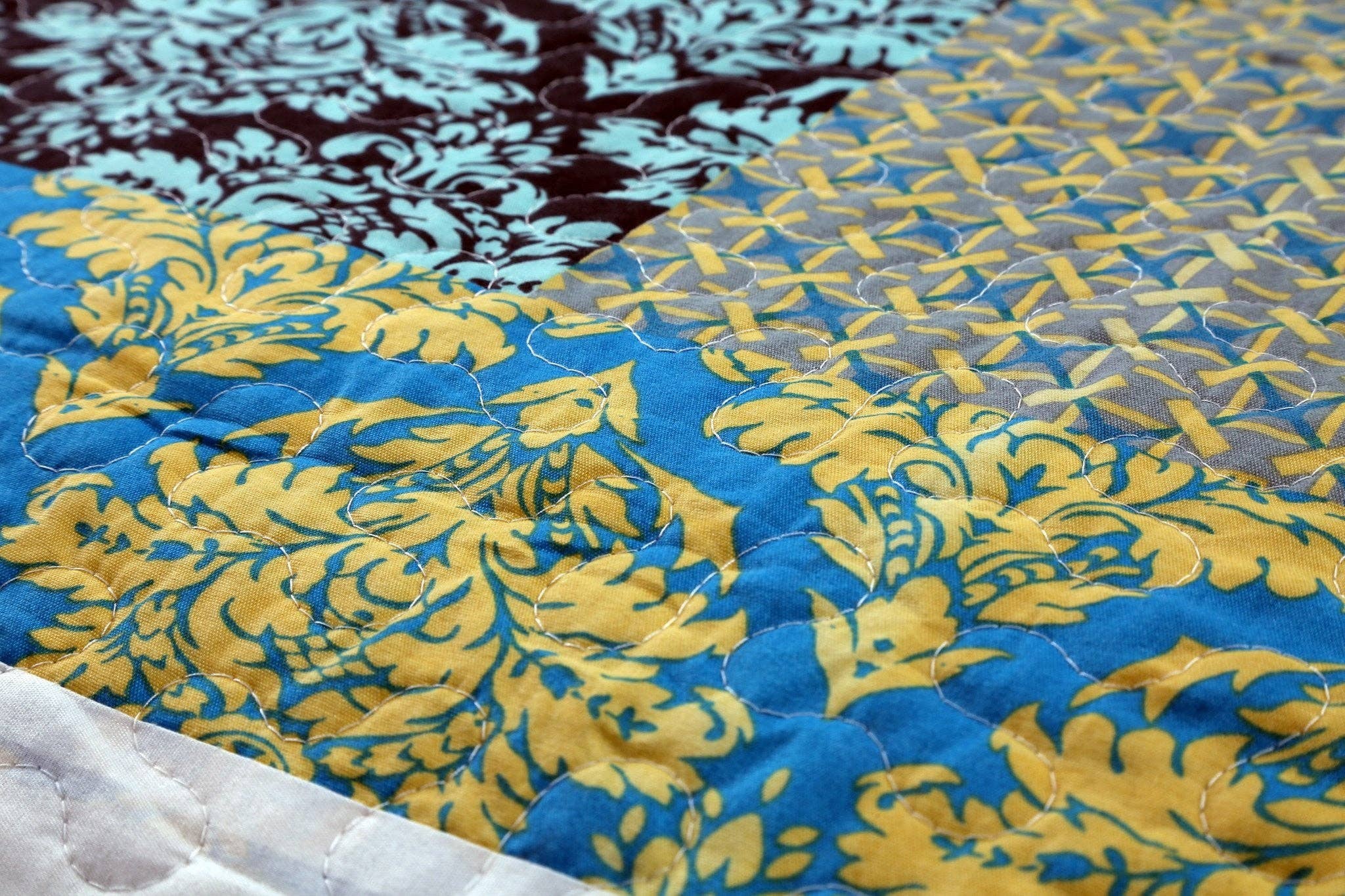 Tache Home Fashion - Wholesale Bedding Set - Tache Teal Turquoise Scalloped Reversible Bedspread Queen6
