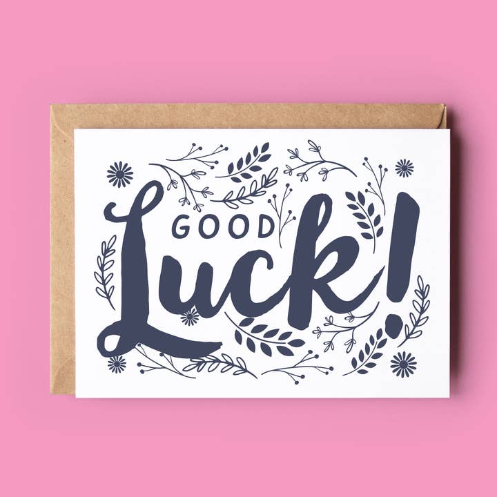 Viel Glück Weißes Leinen-Finish FSC-zertifizierte Karte für den Großhandel von Wonky Cards