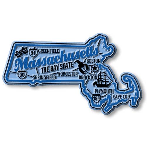 7 Star - Wholesale Magnet - Massachusetts - MA Premium State Magnet Made in USA
