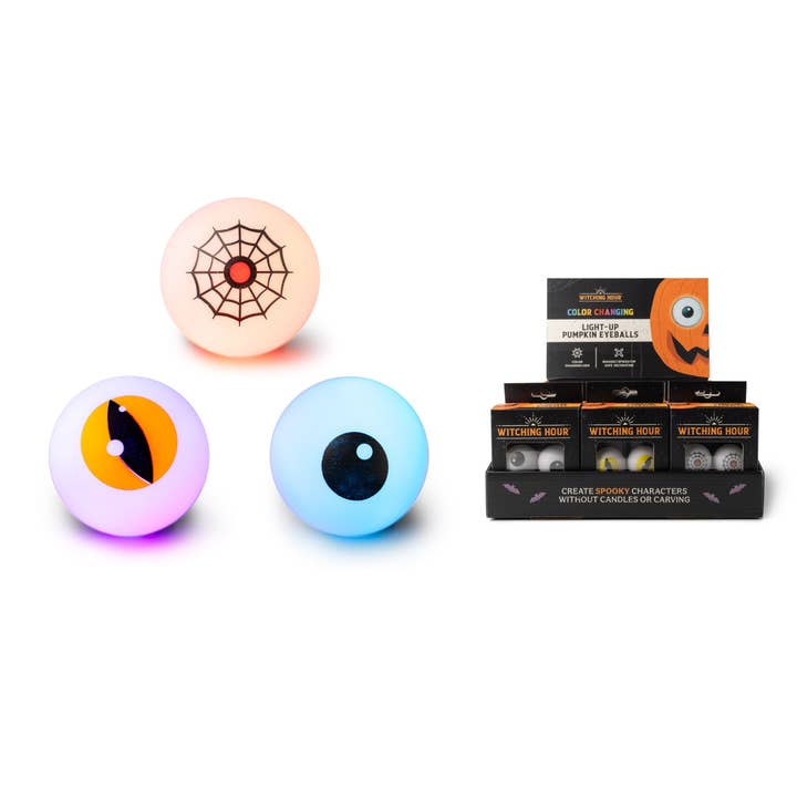 DM Merchandising - Wholesale Outdoor Ornament/Decor - Halloween Witching Hour Light-Up Pumpkin Eyeballs