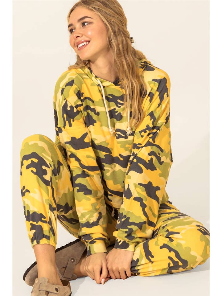 Camo Print Drawstring Hoodie for wholesale by HYFVE
