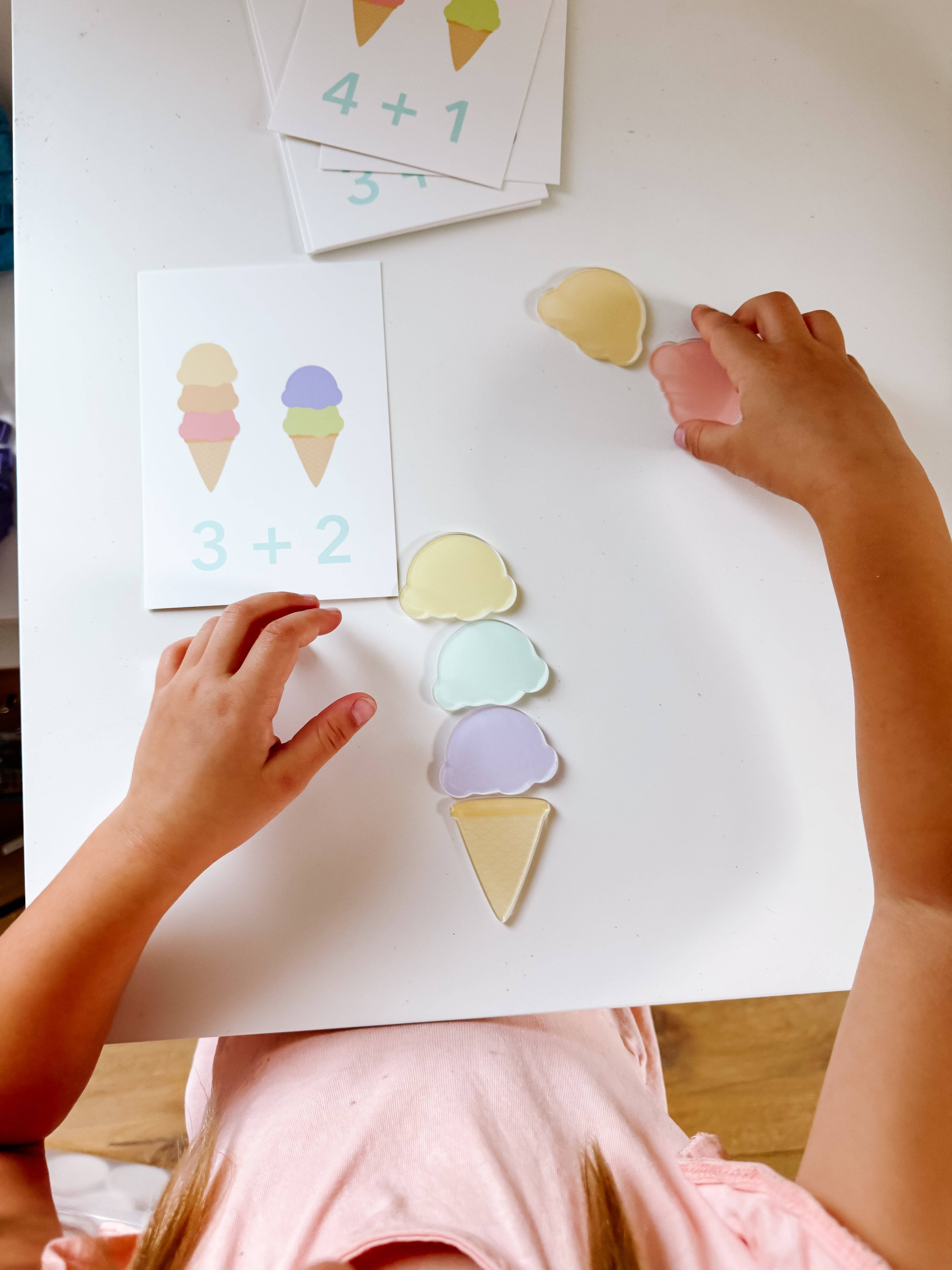 GoodnightFox - Vente Cartes d'apprentissage – enfant et bébé - Kit sensoriel de mathématiques avec crème glacée10