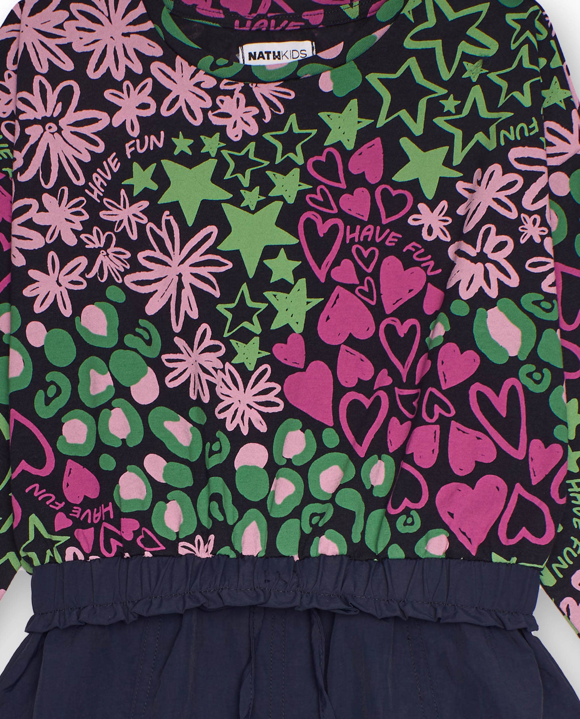 tuc tuc - Wholesale Dress - Kids - Multicolored print dress for girl with blue skirt3