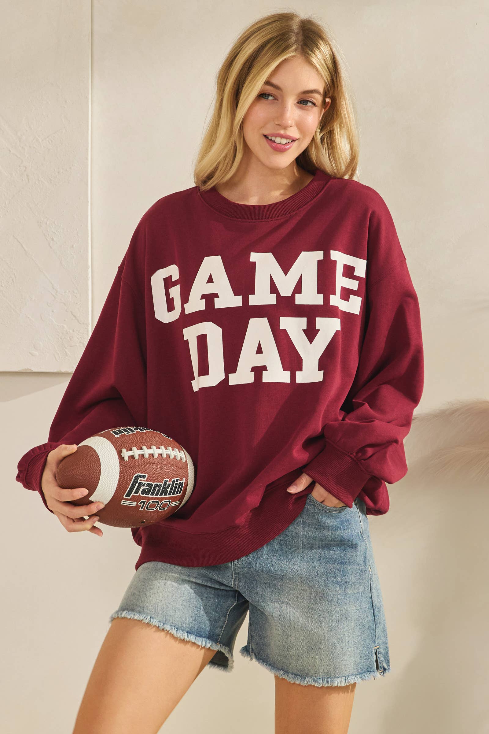 Sewn and Seen - Wholesale Graphic Sweatshirt - Women's - Bold Varsity Game Day Sweatshirt8