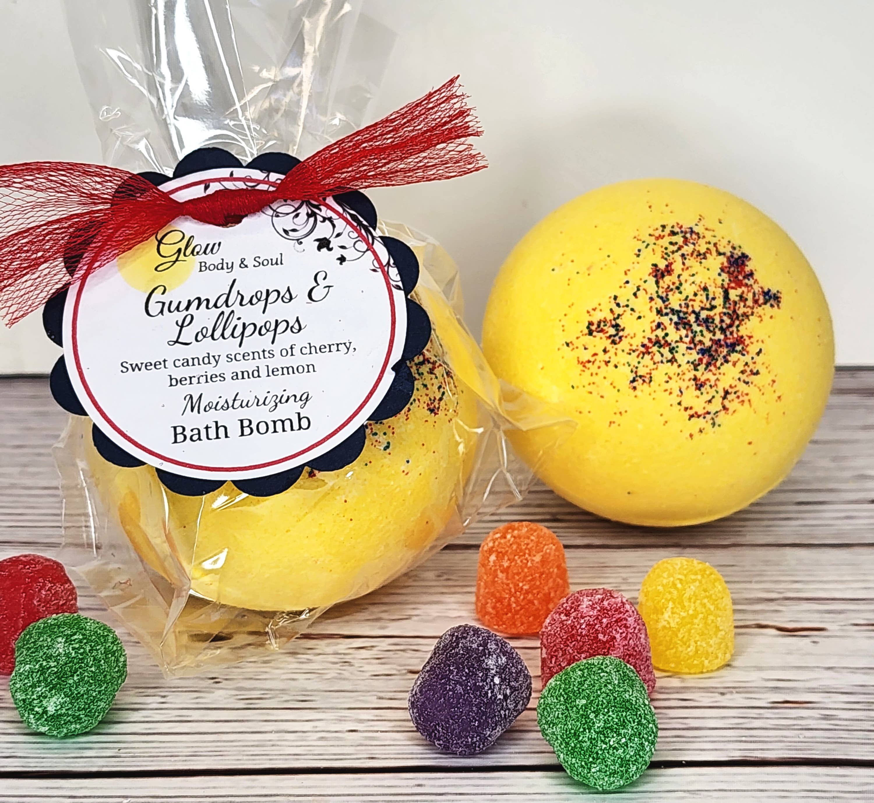 Glow Body and Soul - Wholesale Bath Bomb/Fizz - Gumdrops and Lollipops  Bath Bomb Fizzy Moisturizing Bath Bomb5