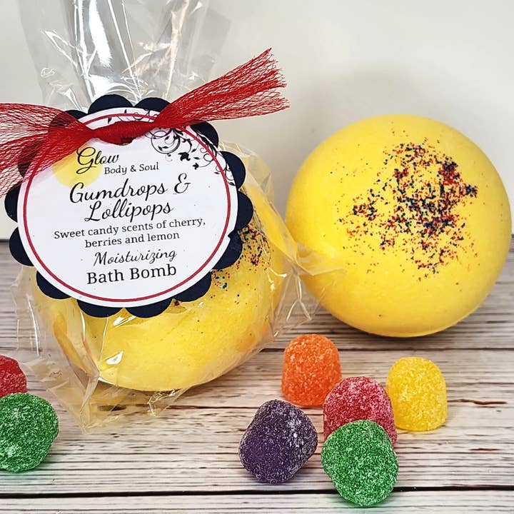 Glow Body and Soul - Wholesale Bath Bomb/Fizz - Gumdrops and Lollipops Bath Bomb Fizzy Moisturizing Bath Bomb5