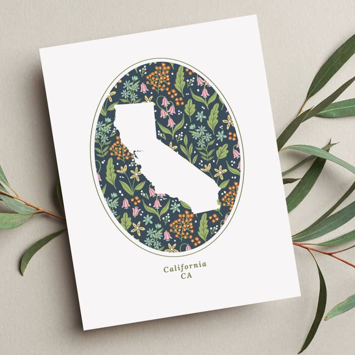 Lámina de arte floral del estado de California para venta al por mayor de Jande Summer