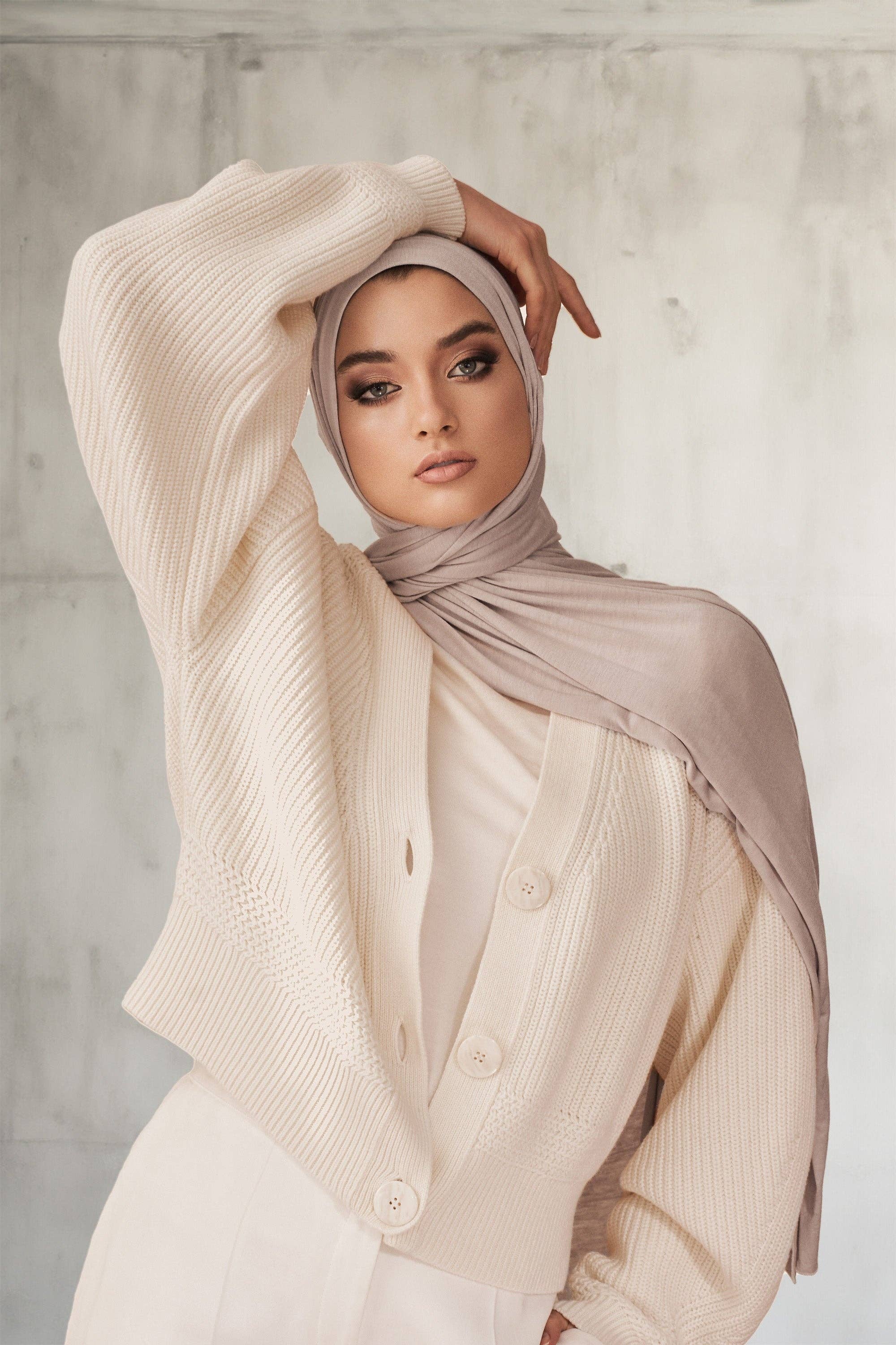 Premium Jersey Hijab - Light Mink for wholesale on Faire
