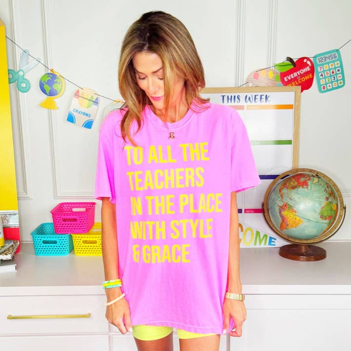 Poppy & Pine - Wholesale Screen printed t-shirt – Women′s - To All The Teachers In The Place Tee
