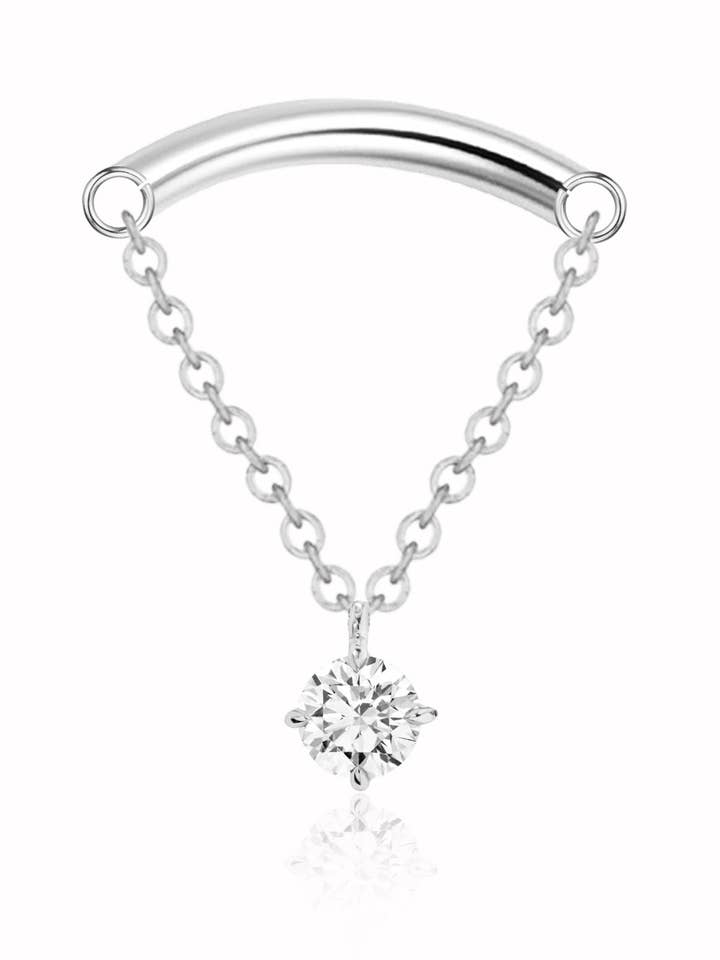 Brinco de Piercing de Orelha Absoluto com Corrente e Cristal Helix Oculto por atacado de Impuria Ear Piercing Jewelry