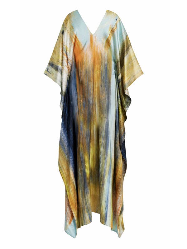 VERT Maxi à imprimé ailes de chauve-souris avec fente en V en vente sur Faire4