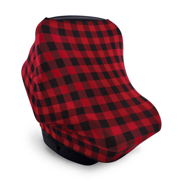 BabyVision - Wholesale Car Seat Cover - Kids & Baby - Hudson Baby Multi-use Car Seat Canopy, Buffalo Plaid0