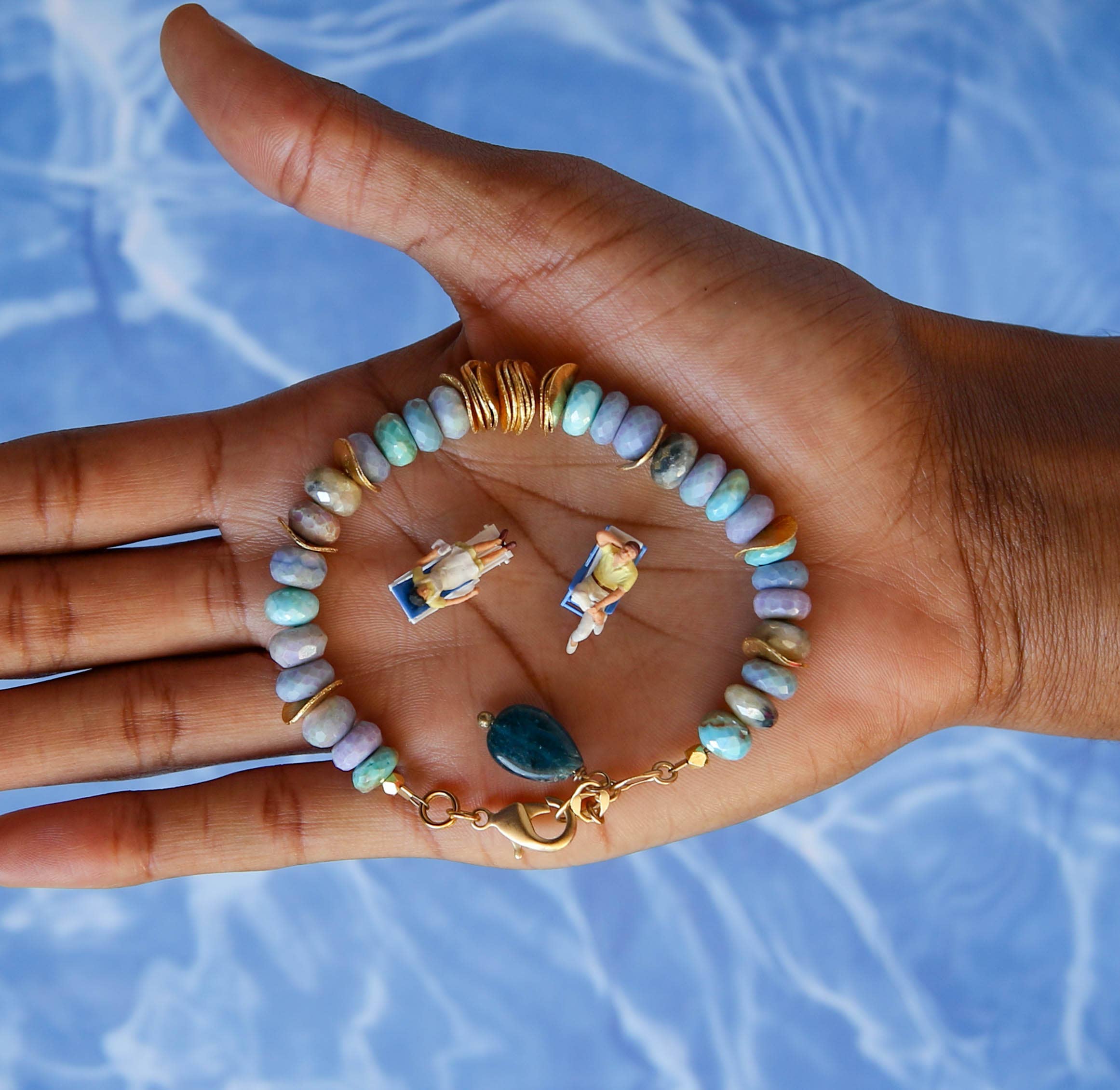 Catherine Page Jewelry - Wholesale Beaded Bracelet - Juno Gemstone Bracelet in Blue Agave1