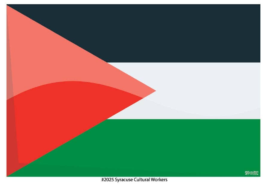 Syracuse Cultural Workers - Wholesale Sticker - Palestinian Flag Decal - clear vinyl0