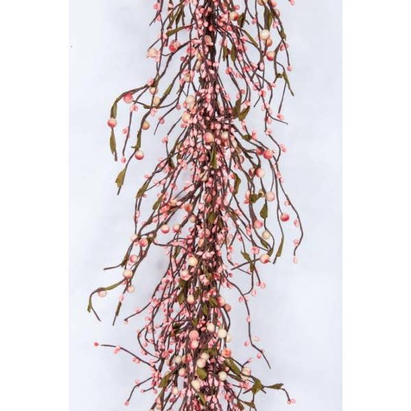 Grinalda Mista de Frutos C/ Folhas, Hw, 53In, Rosa/Creme por atacado de KMI International Corp.