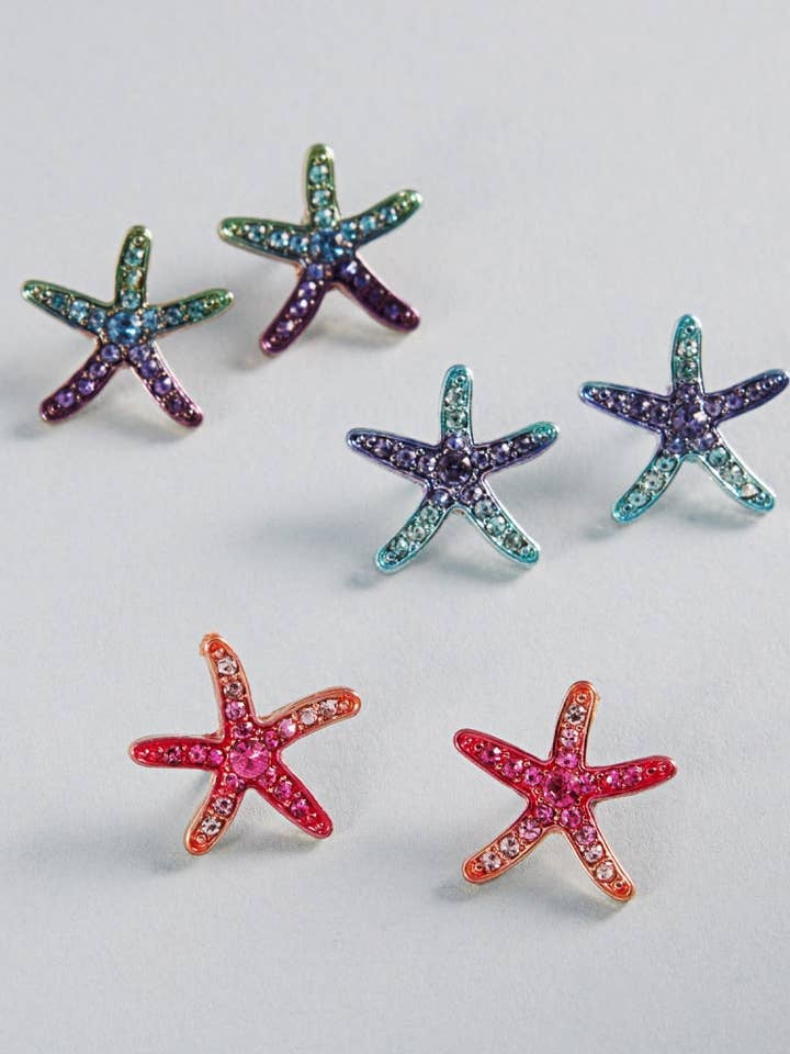 Seestern Meeresleben Farbverlauf Druck Ohrstecker für den Großhandel von Designature New York