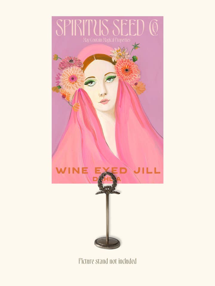 « Wine Eyed Jill ». Tirage d'art réalisé par Janet Hill. L'encadrement n'est pas obligatoire. pour la vente par THE MANSION GIRLS