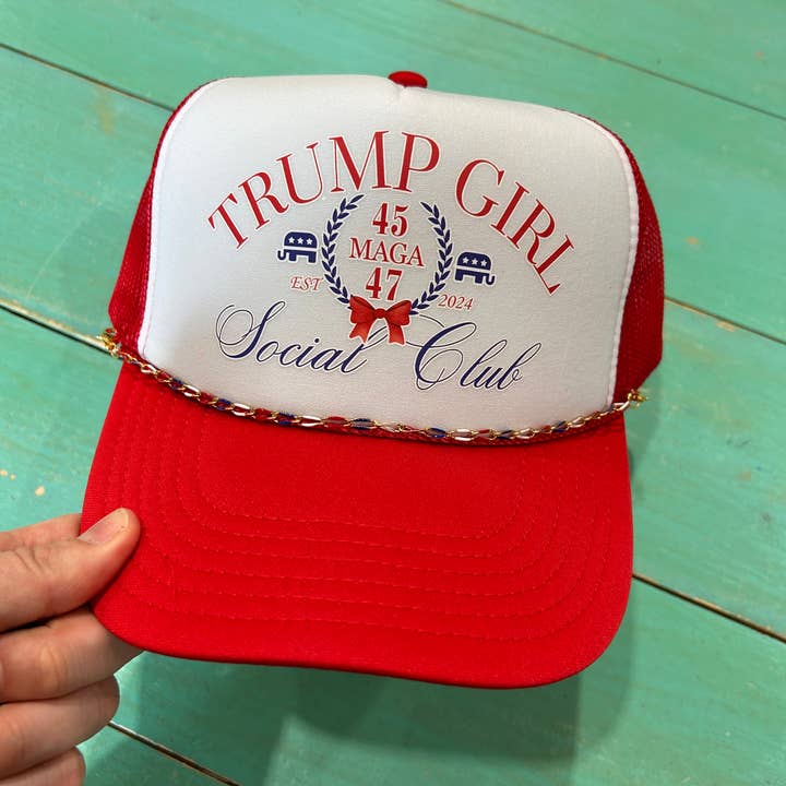 Vibes Hat Company - Wholesale Trucker Hat - Women's - Trump Girl Social Club Trucker Hat | 4th Of July Hats | USA 5