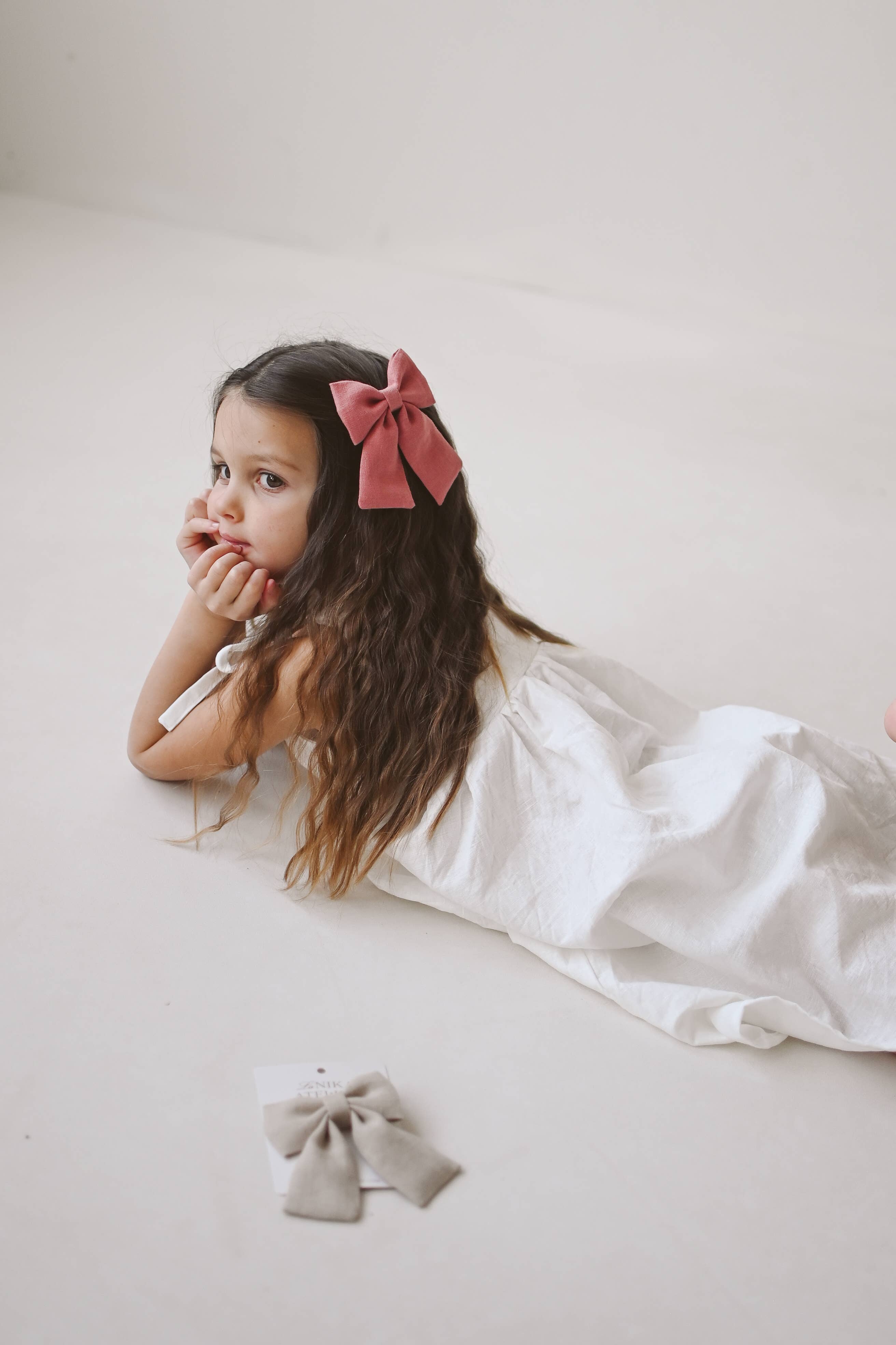 Lanika Atelier, Nika Korošec s.p. - Wholesale Hair Bow - Women's - Midi linen hair bows in pastel colors1