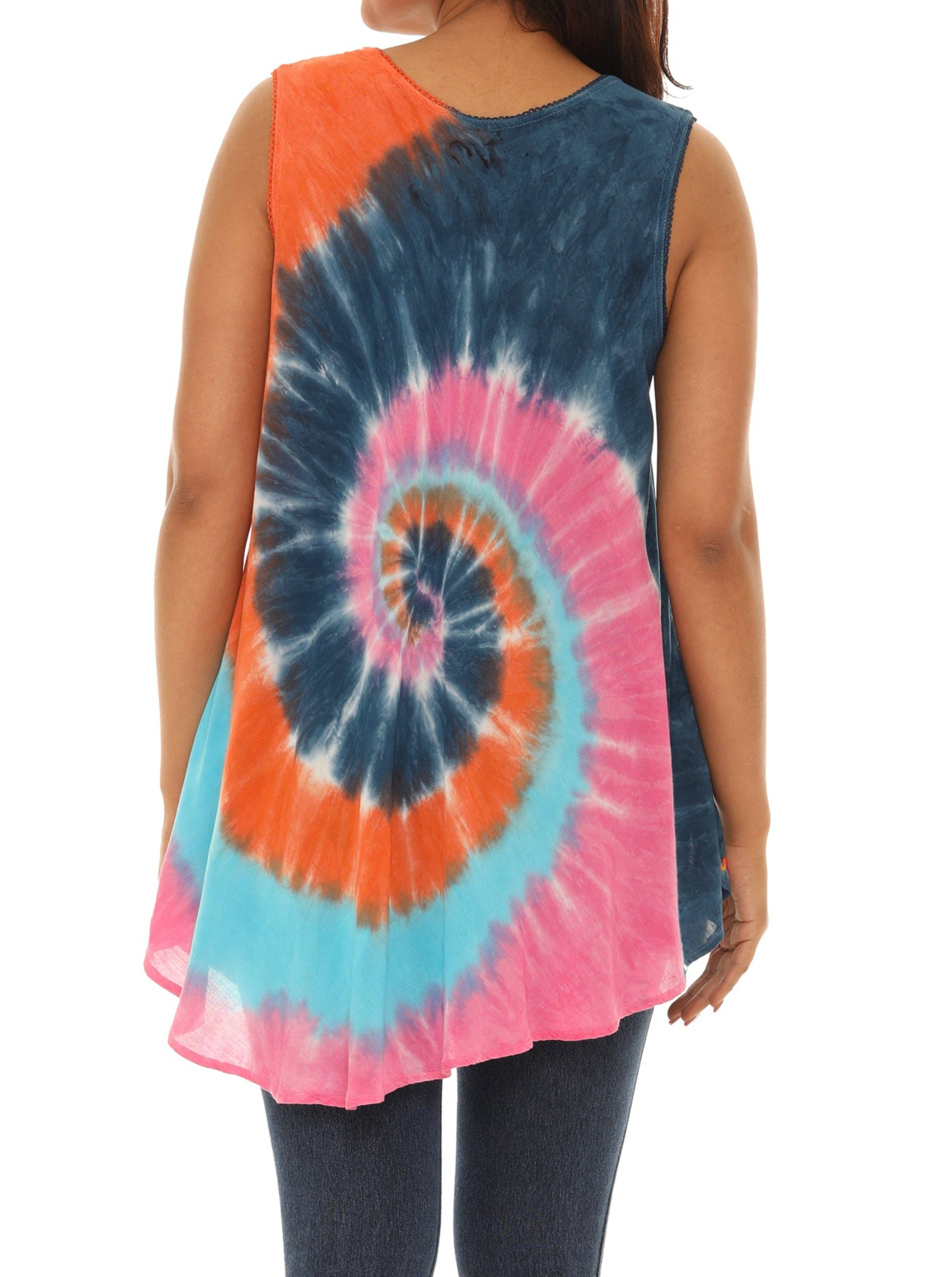Shoreline Wear. INC - Wholesale Tunic - Women's - Tie-Dye Swirl Sleeveless Scoop Neck Top7