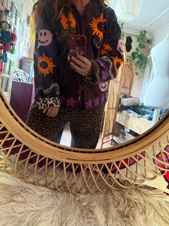 ToutVintage - Wholesale Jacket - Women's - Velvet embroidery Ella jacket brown6