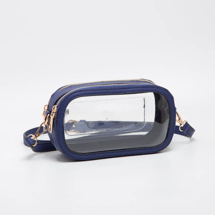 MiMi Wholesale - Wholesale Crossbody Bag - Women's - TG10552 Double Zipper Oval Clear Gameday/Stadium Bag9
