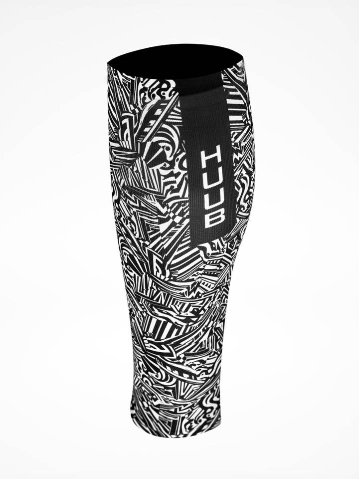 Endurance Lab - Wholesale Athletic/Lounge Leggings - Men's - HUUB 3:Sixteen Aero Calf Sleeve™ – Black/White (pair) | 12-Watt Aero Gain, Patented Aero-Bridge Tech0