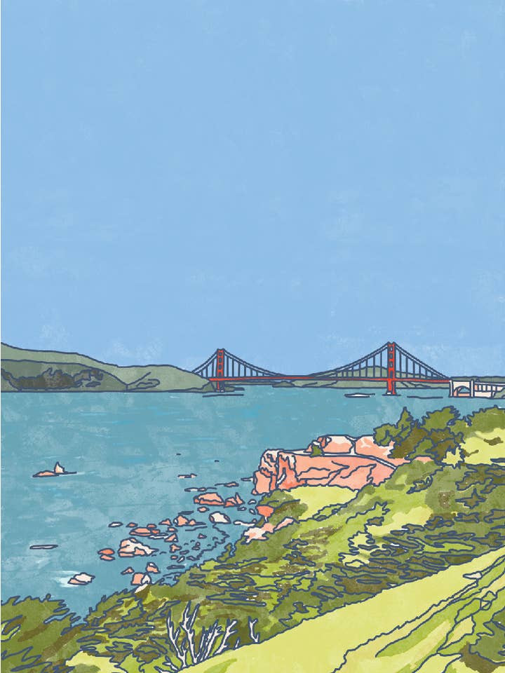 San Francisco Art Print | California Park Series for wholesale by Habitat Art Studio