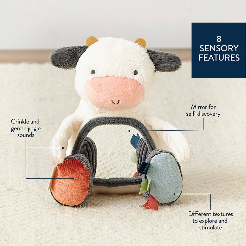 Itzy Ritzy - Wholesale Stuffed/Plush Toy - Kids & Baby - Carmen The Cow - Itzy Bitzy Mirror™ Travel + Tummy Time Toy2