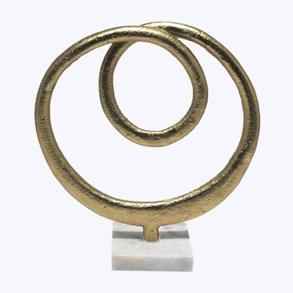 Metal Gold Sculpture With Marble Base for wholesale by Young's