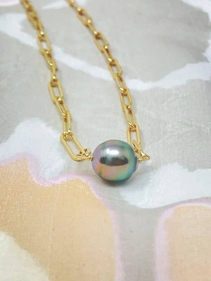 Tahitianische Perlen-Papierkette-Halskette für den Großhandel von Nani Shells